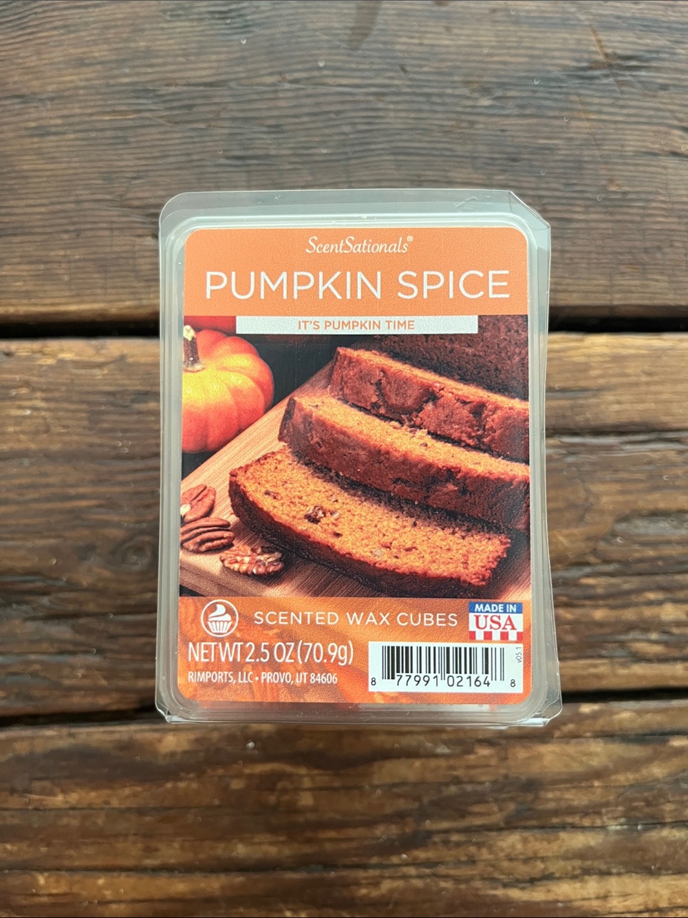 3 ScentSationals Pumpkin Spice Scented Wax Cubes - Orange